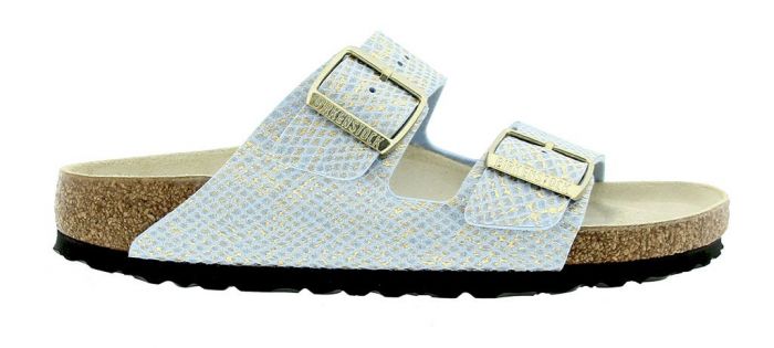 Birkenstock Slipper Arizona Shiny Python Dusty Blu