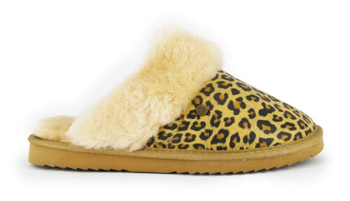 Warmbat Pantoffel Camel Panter Flurry