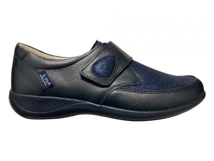 Q-Fit Blauwe Klittebandschoen Luna