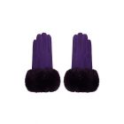 YW Handschoenen Faux Fur Camel/Paars-One Size