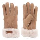 Wambat Glove Women Lammy Patchwork Stone