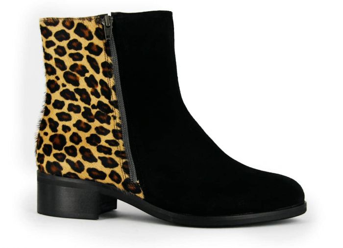 Lerora Enkellaars Zwart/Leopard 92004-02 H