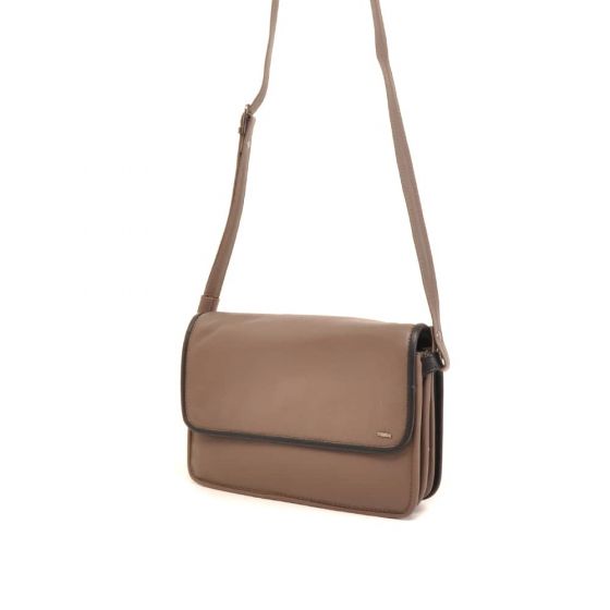 Berba Flap Bag Small Taupe-Zwart 005-517-17