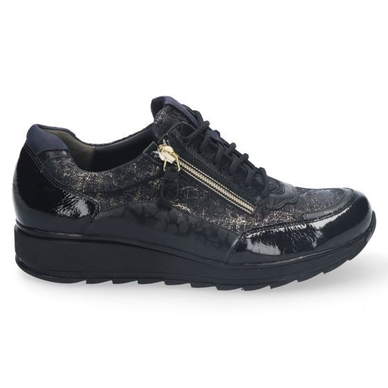 Durea Antraciet/Blauwe Sneaker 6263 K