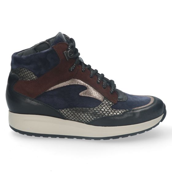 Durea Hoge Sneakers Zwart/Blauw 9842 K