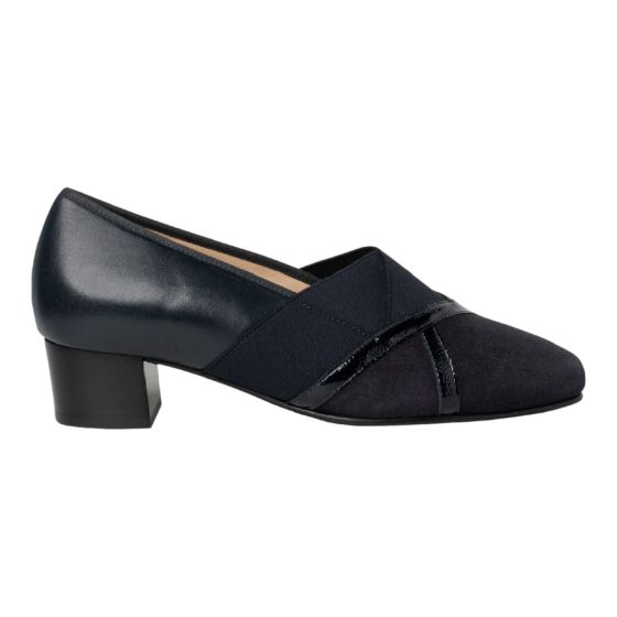 Pump HV leer/suede/lak Blauw J