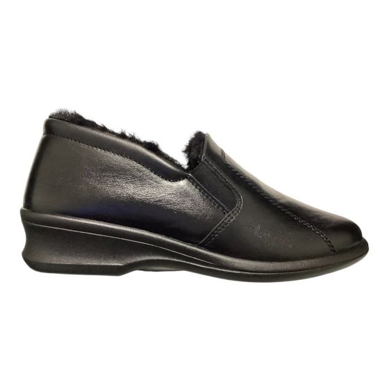 Rohde Zwart Leer Pantoffel Farun