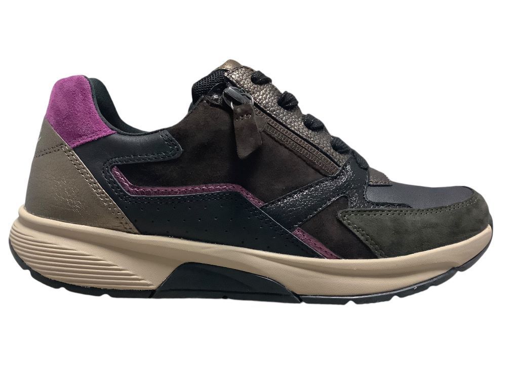 Gabor Rollingsoft Sneaker Zwart Choco 56.878.63 Dames en Herenschoenen online kopen