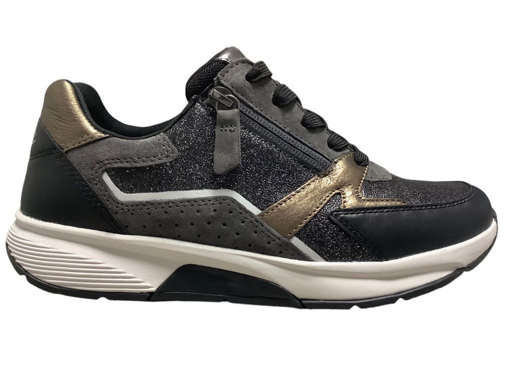 Gabor Rollingsoft Sneaker Antraciet Zwart 56.878.8 Dames en Herenschoenen online kopen