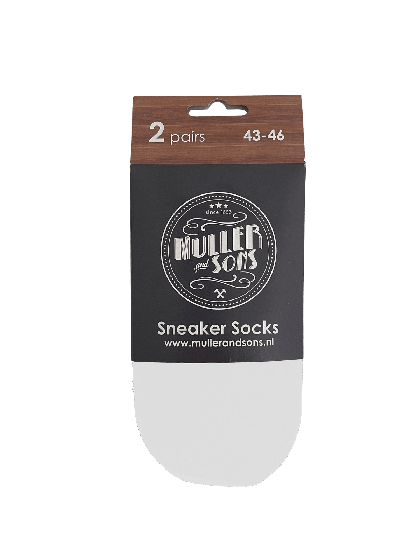 Muller and Sons Sneaker Socks Wit 2 Pack
