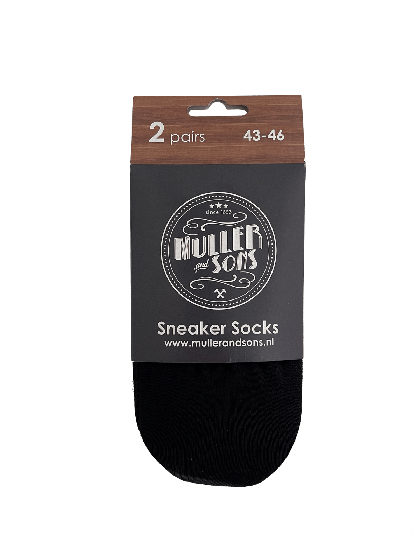 Muller and Sons Sneaker Socks Zwart 2 Pack