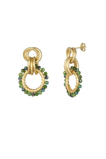 YW Happy Elegance Oorbellen Paars/Groen