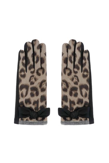 YW Leopard Chic Handschoenen Zwart/Beige